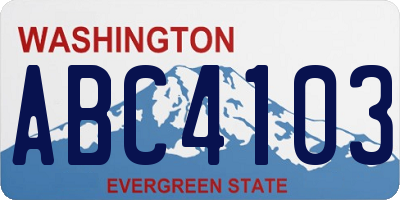 WA license plate ABC4103