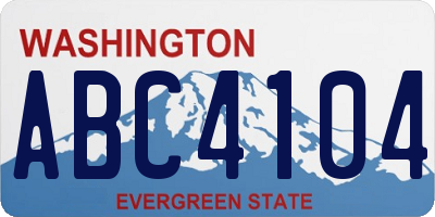 WA license plate ABC4104