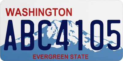 WA license plate ABC4105