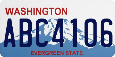 WA license plate ABC4106