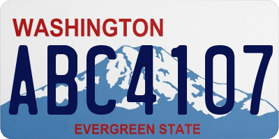 WA license plate ABC4107