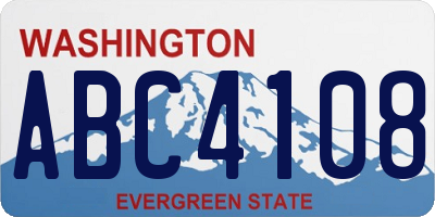 WA license plate ABC4108