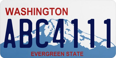 WA license plate ABC4111