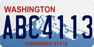 WA license plate ABC4113