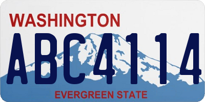 WA license plate ABC4114