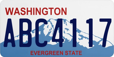 WA license plate ABC4117