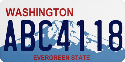WA license plate ABC4118
