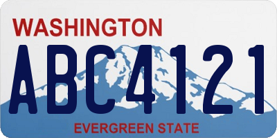 WA license plate ABC4121
