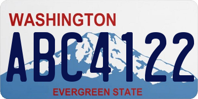 WA license plate ABC4122