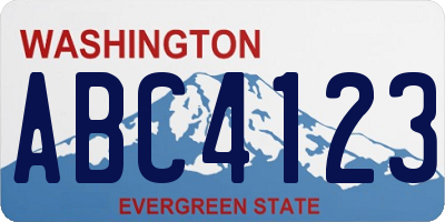 WA license plate ABC4123