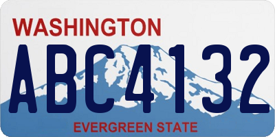 WA license plate ABC4132