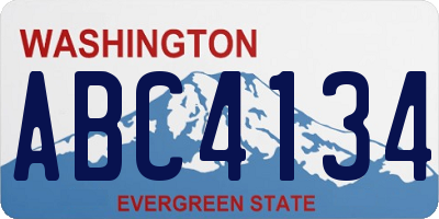 WA license plate ABC4134