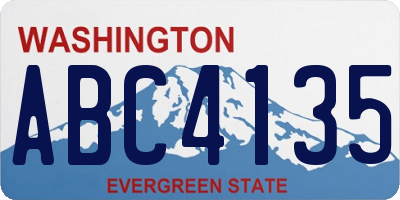 WA license plate ABC4135