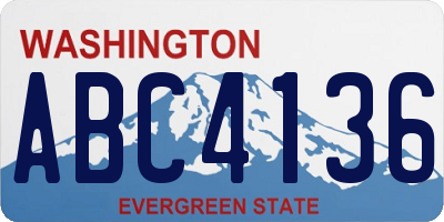 WA license plate ABC4136