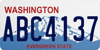 WA license plate ABC4137