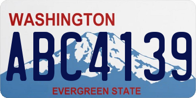 WA license plate ABC4139
