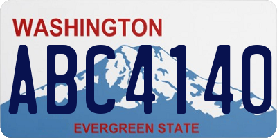WA license plate ABC4140