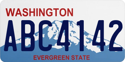 WA license plate ABC4142