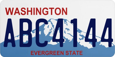 WA license plate ABC4144