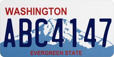 WA license plate ABC4147