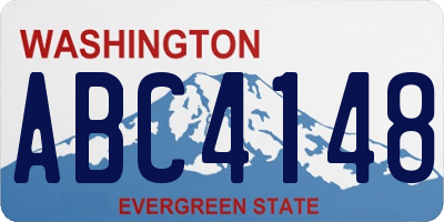 WA license plate ABC4148