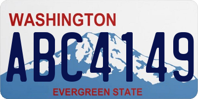 WA license plate ABC4149