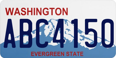 WA license plate ABC4150