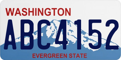 WA license plate ABC4152