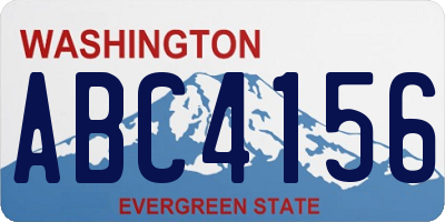 WA license plate ABC4156