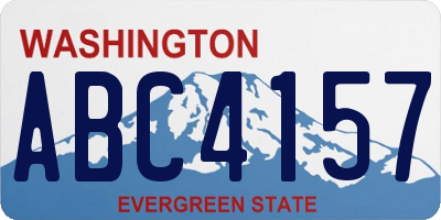WA license plate ABC4157