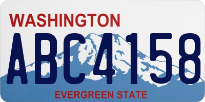 WA license plate ABC4158