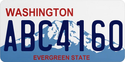 WA license plate ABC4160