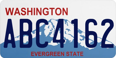 WA license plate ABC4162