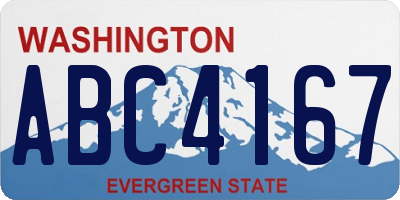 WA license plate ABC4167