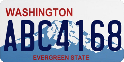 WA license plate ABC4168