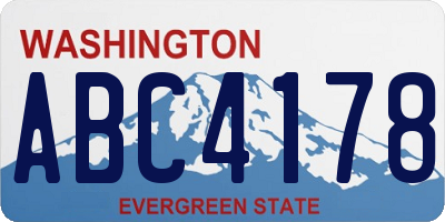 WA license plate ABC4178