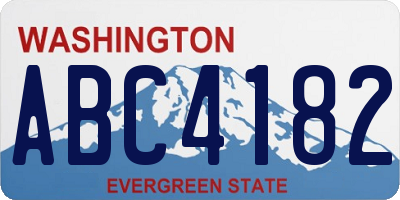 WA license plate ABC4182