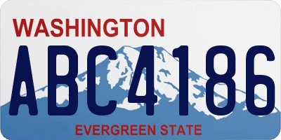 WA license plate ABC4186