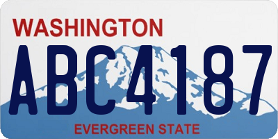 WA license plate ABC4187