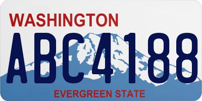 WA license plate ABC4188