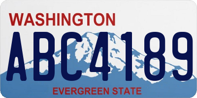 WA license plate ABC4189