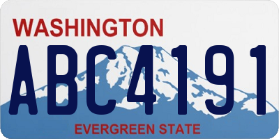 WA license plate ABC4191