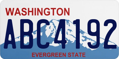 WA license plate ABC4192