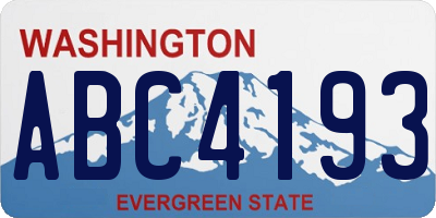 WA license plate ABC4193