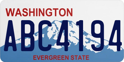 WA license plate ABC4194