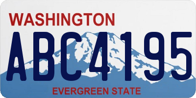 WA license plate ABC4195