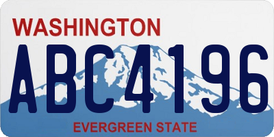 WA license plate ABC4196