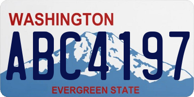 WA license plate ABC4197