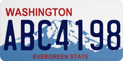 WA license plate ABC4198
