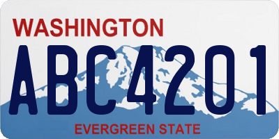 WA license plate ABC4201